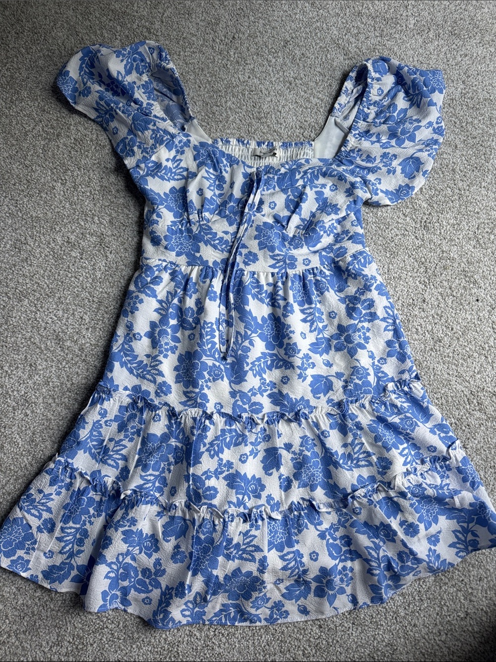 Francesca’s blue floral dress